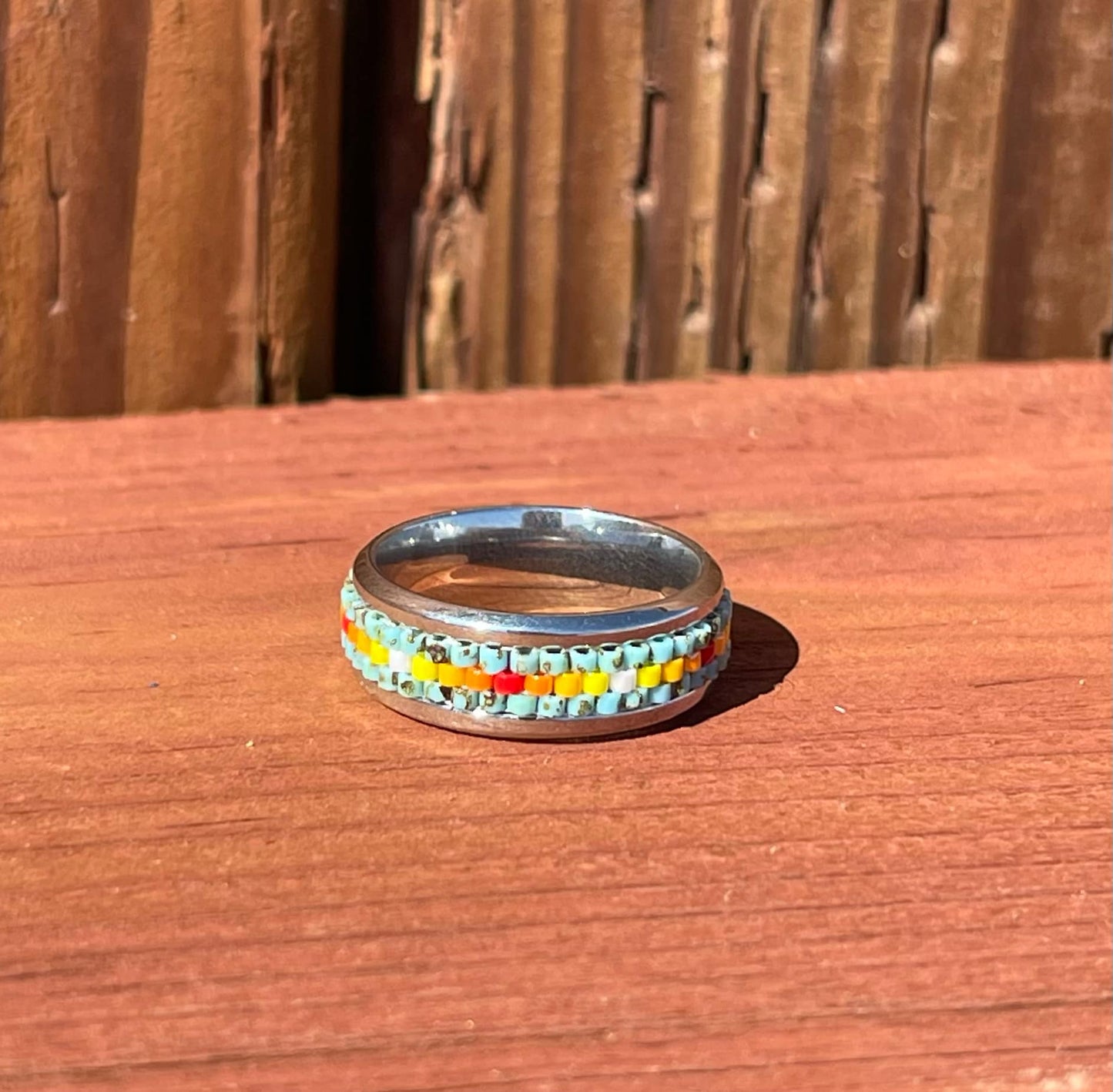 Stainless Steel Hand Beaded Rings
