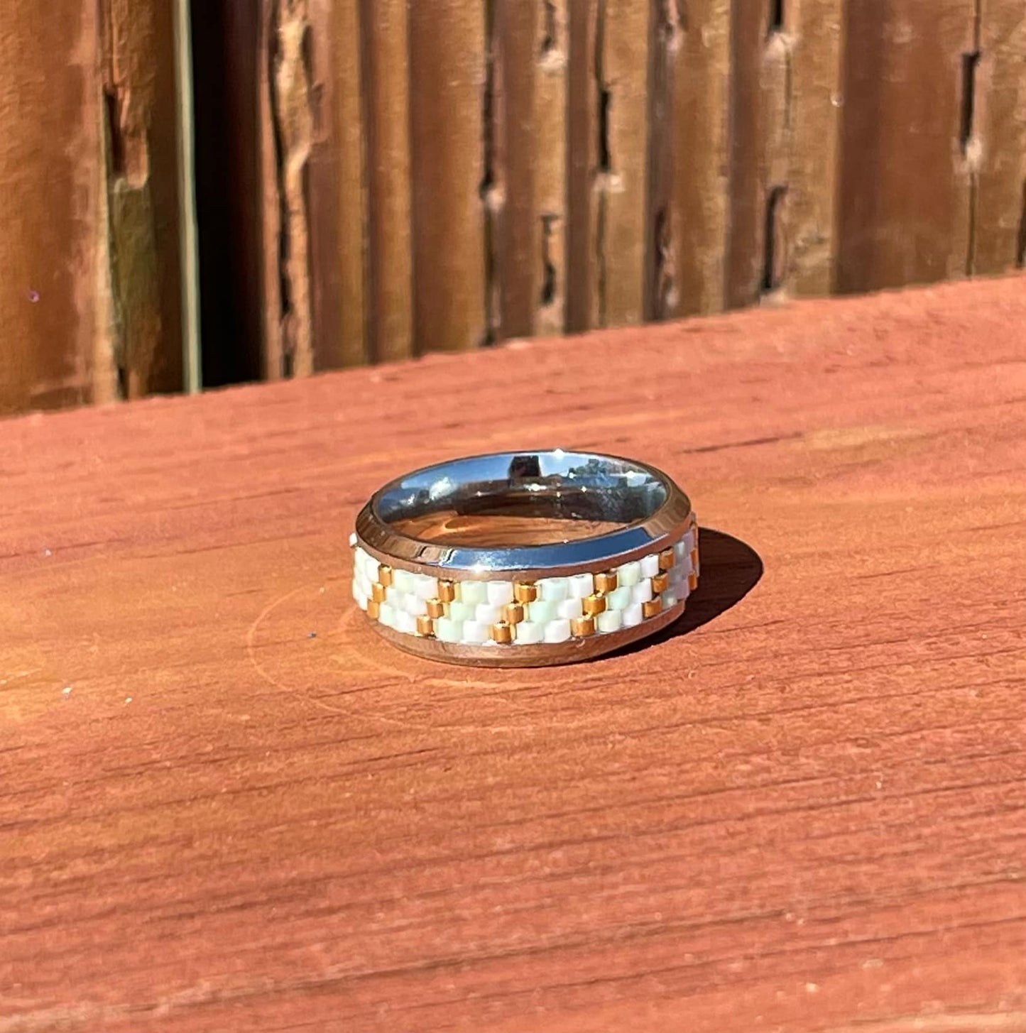 Stainless Steel Hand Beaded Rings