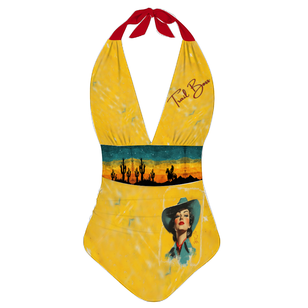 Trail Boss Couture Women's Halterneck One Piece Swimsuit