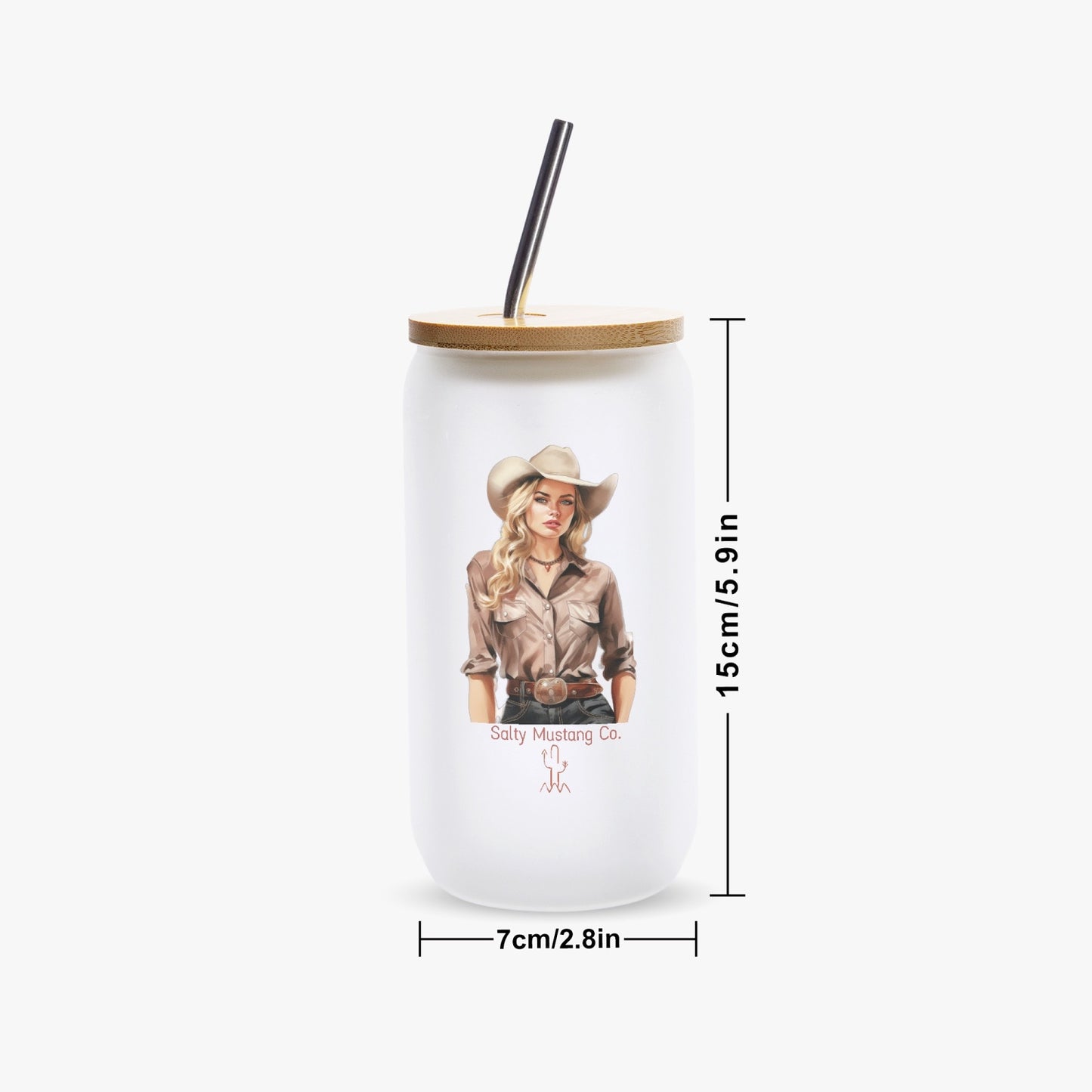 Balmorhea Cowgirl Frosted Glass Cup