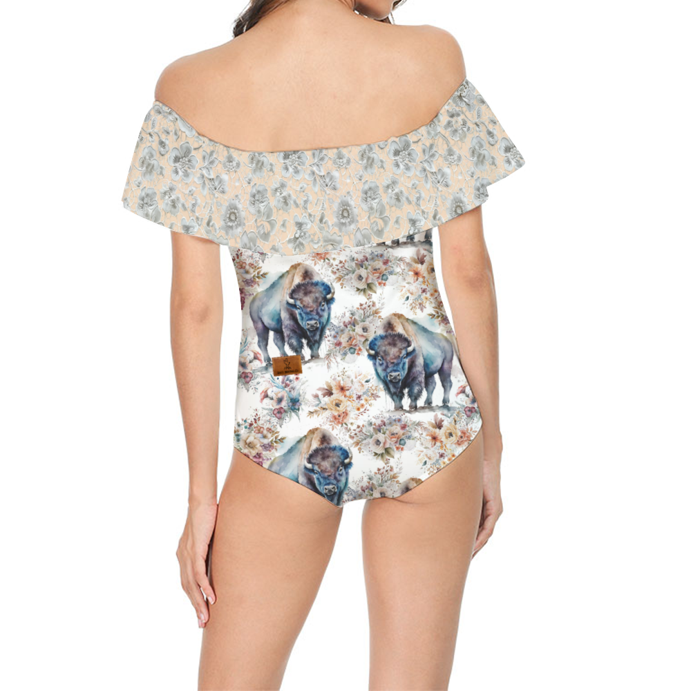 Buffalo Rose Flounce One Piece Swimsuit