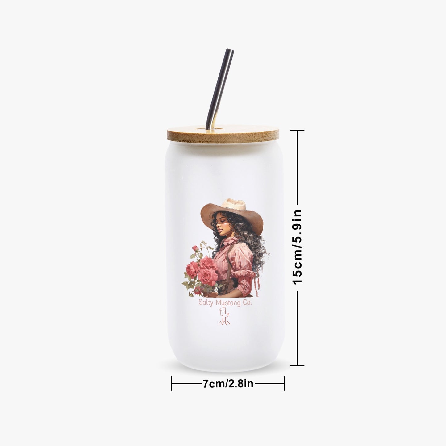 Big Spring Cowgirl Frosted Glass Cup