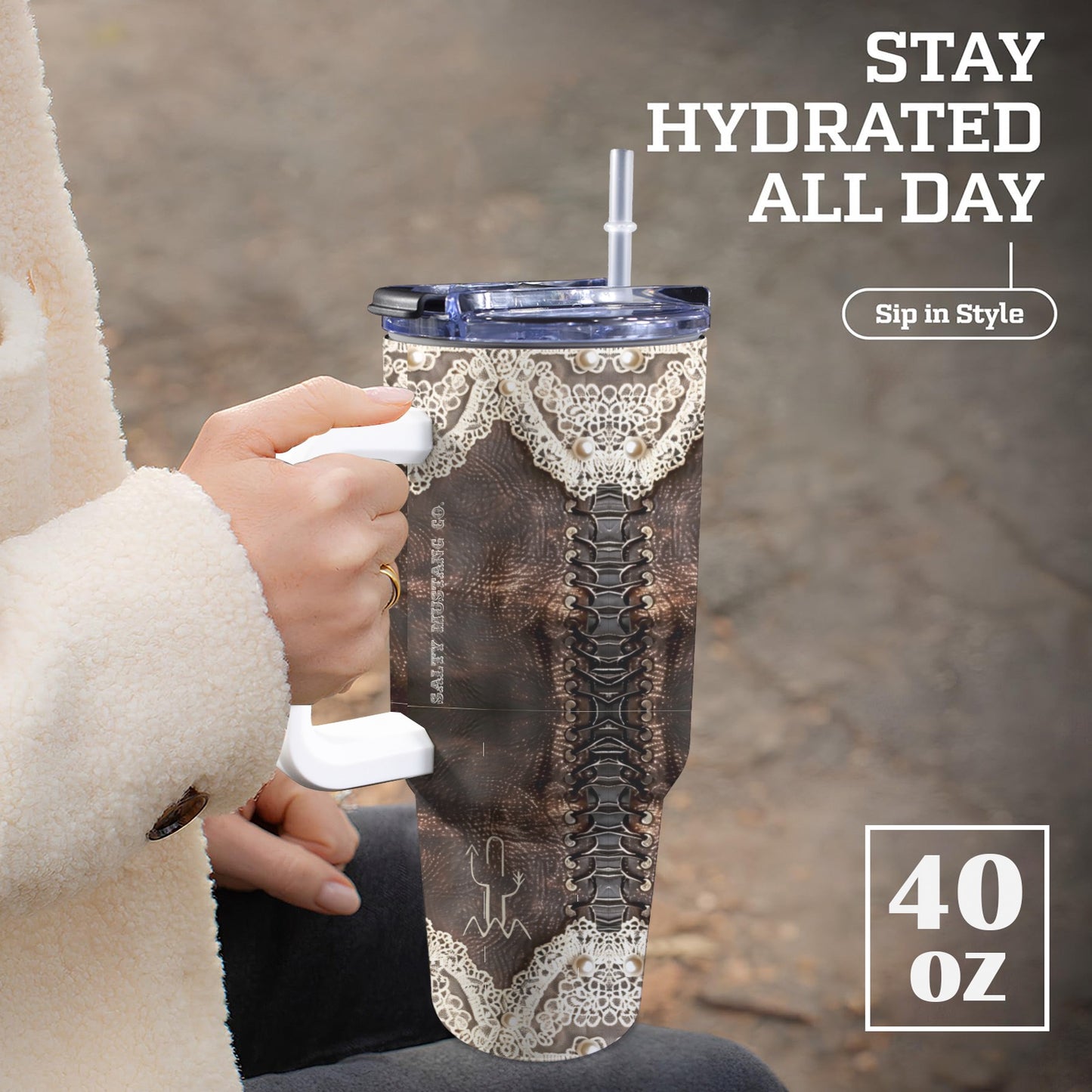 Leather & Lace 40 oz Tumbler