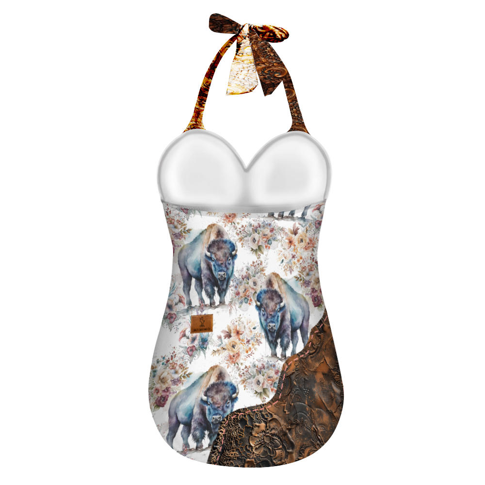 Buffalo Rose Women's Halterneck One Piece Swimsuit
