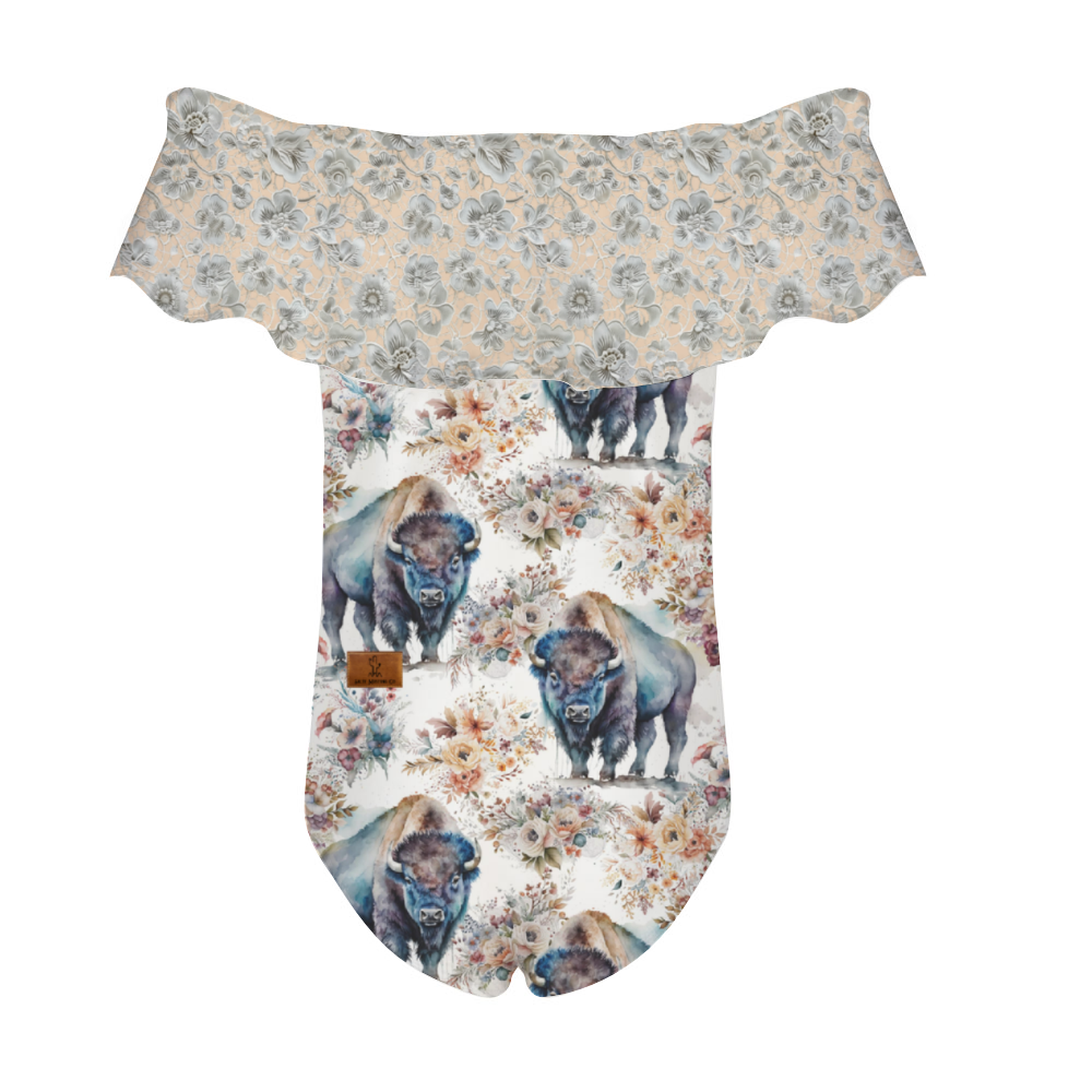 Buffalo Rose Flounce One Piece Swimsuit
