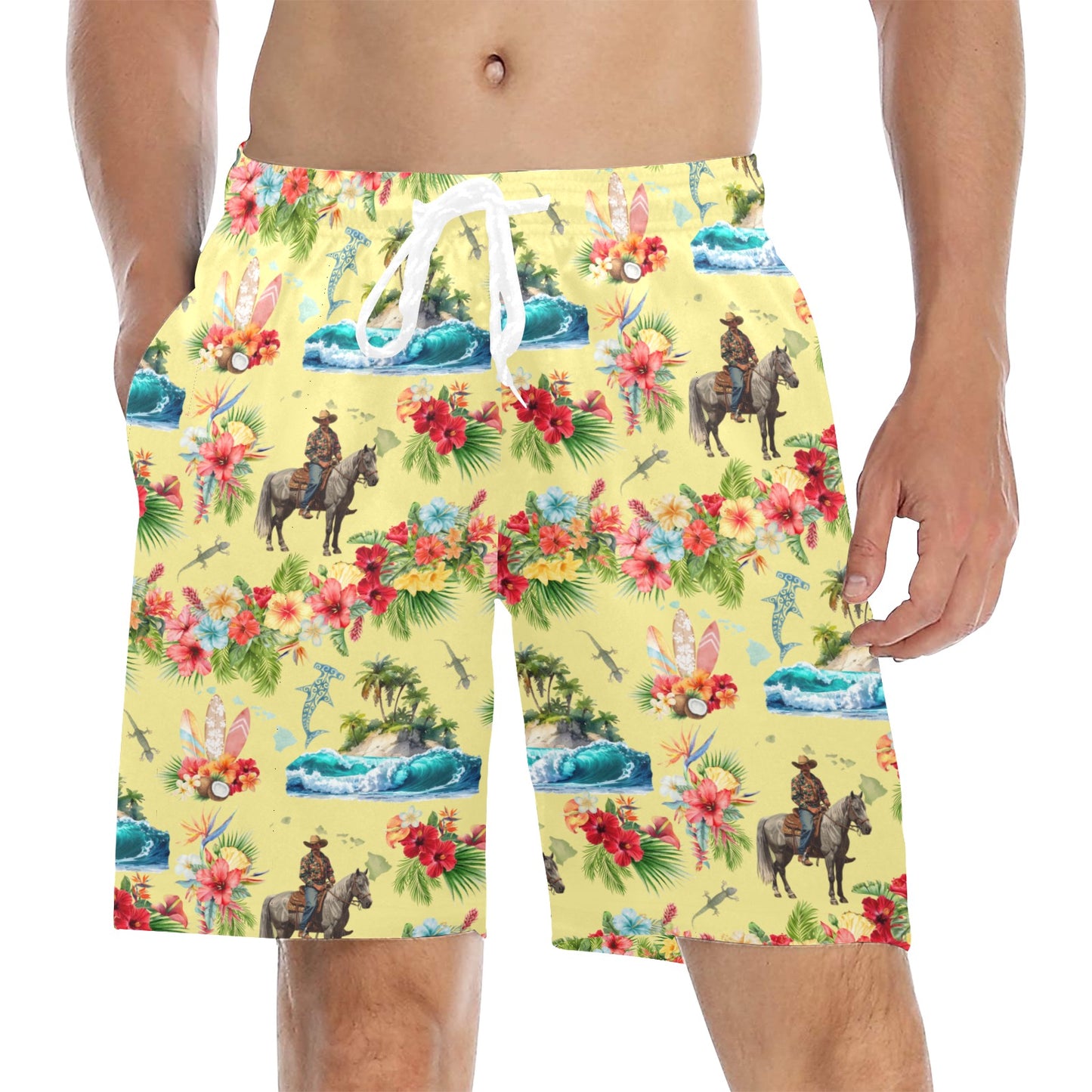 Paniolo Mid-Length Men’s Swim Trunks