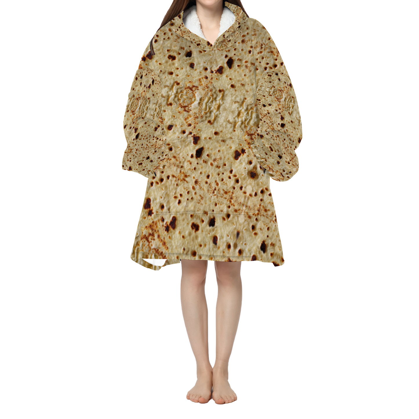 Tortilla Print Wearable Blanket Hoodie (thin NOT fleece lined)