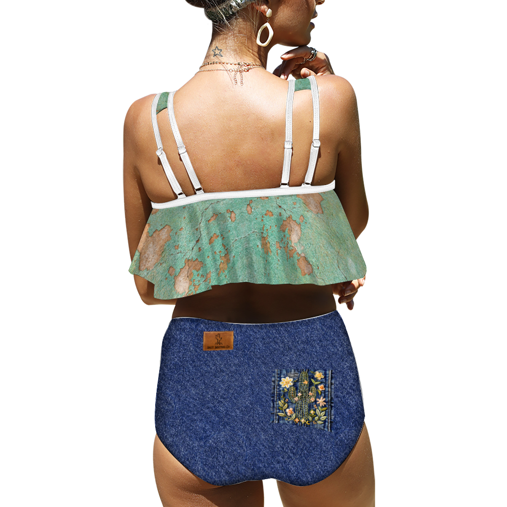 Backroads Women's Two Piece Ruffled Swimsuit