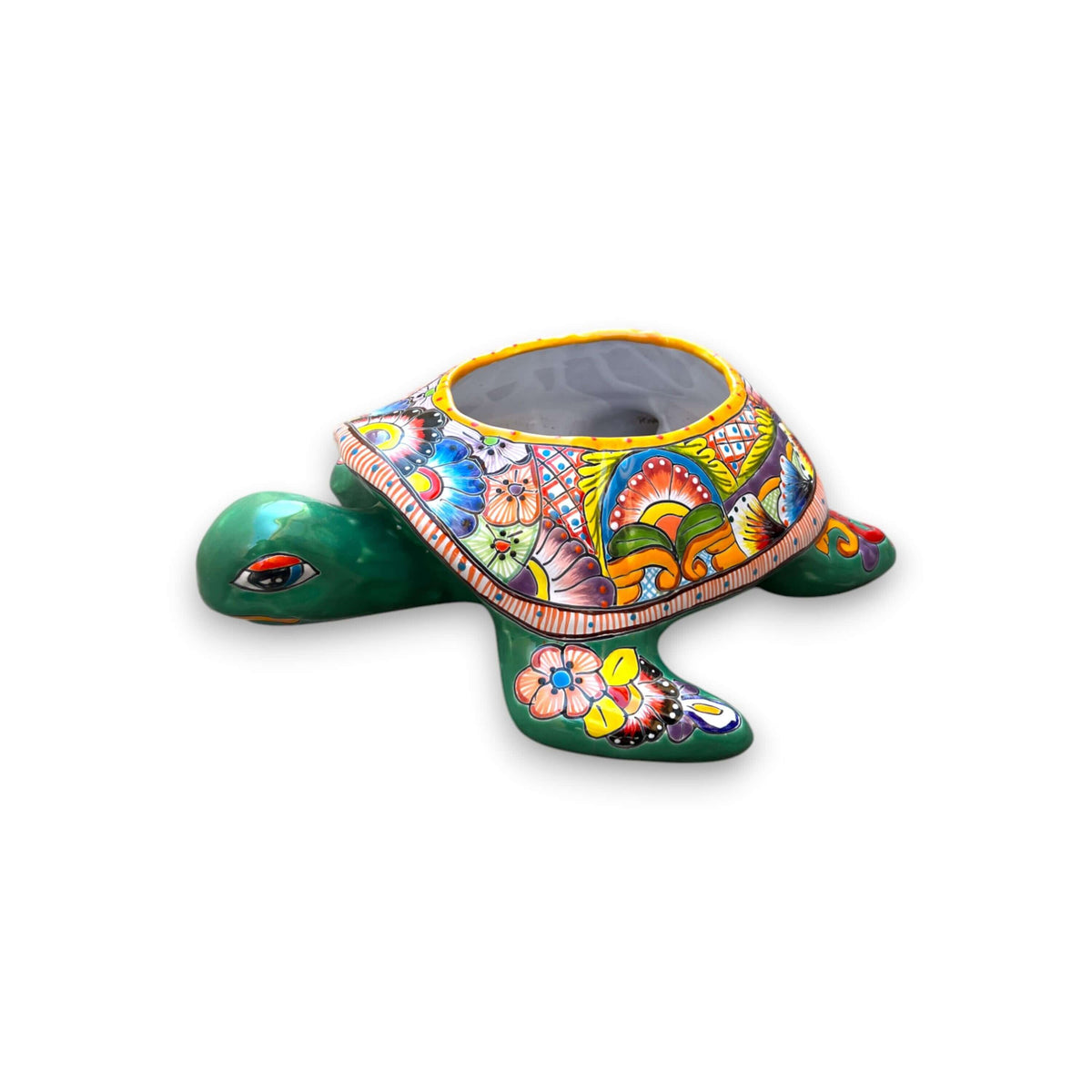 Talavera Sea Turtle Planter | Hand-Painted Mexican Ceramic Pot