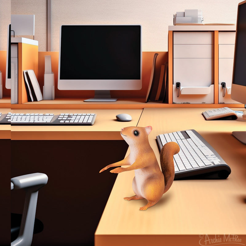 OFFICE SQUIRREL Buddy Figure - Your New Hang Out Friend Toy - Archie McPhee