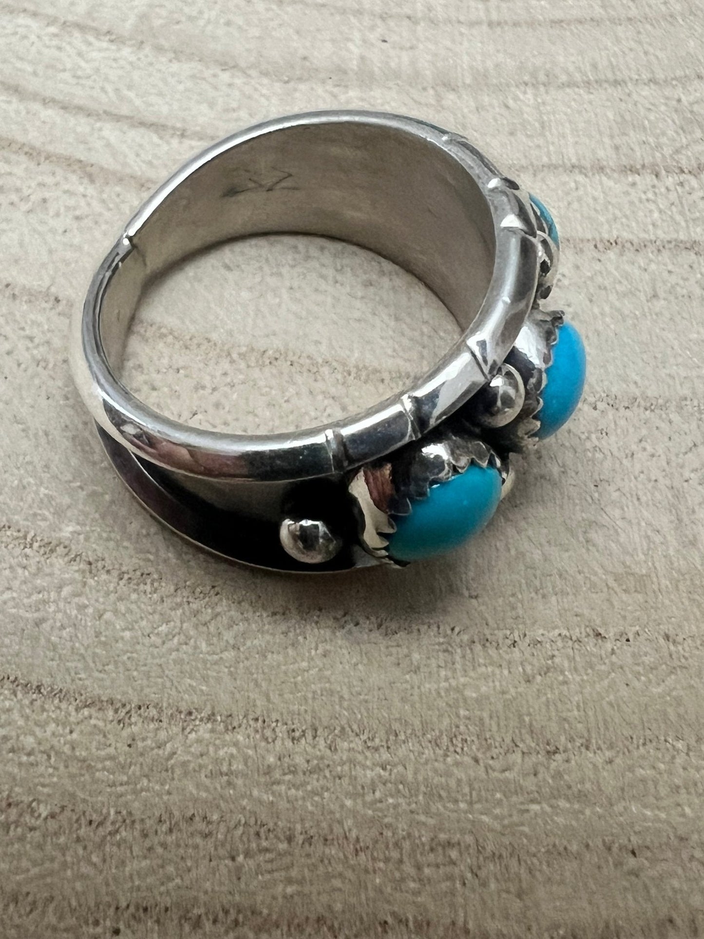 Reed Charley Navajo Kingman Turquoise Sterling Silver Ring