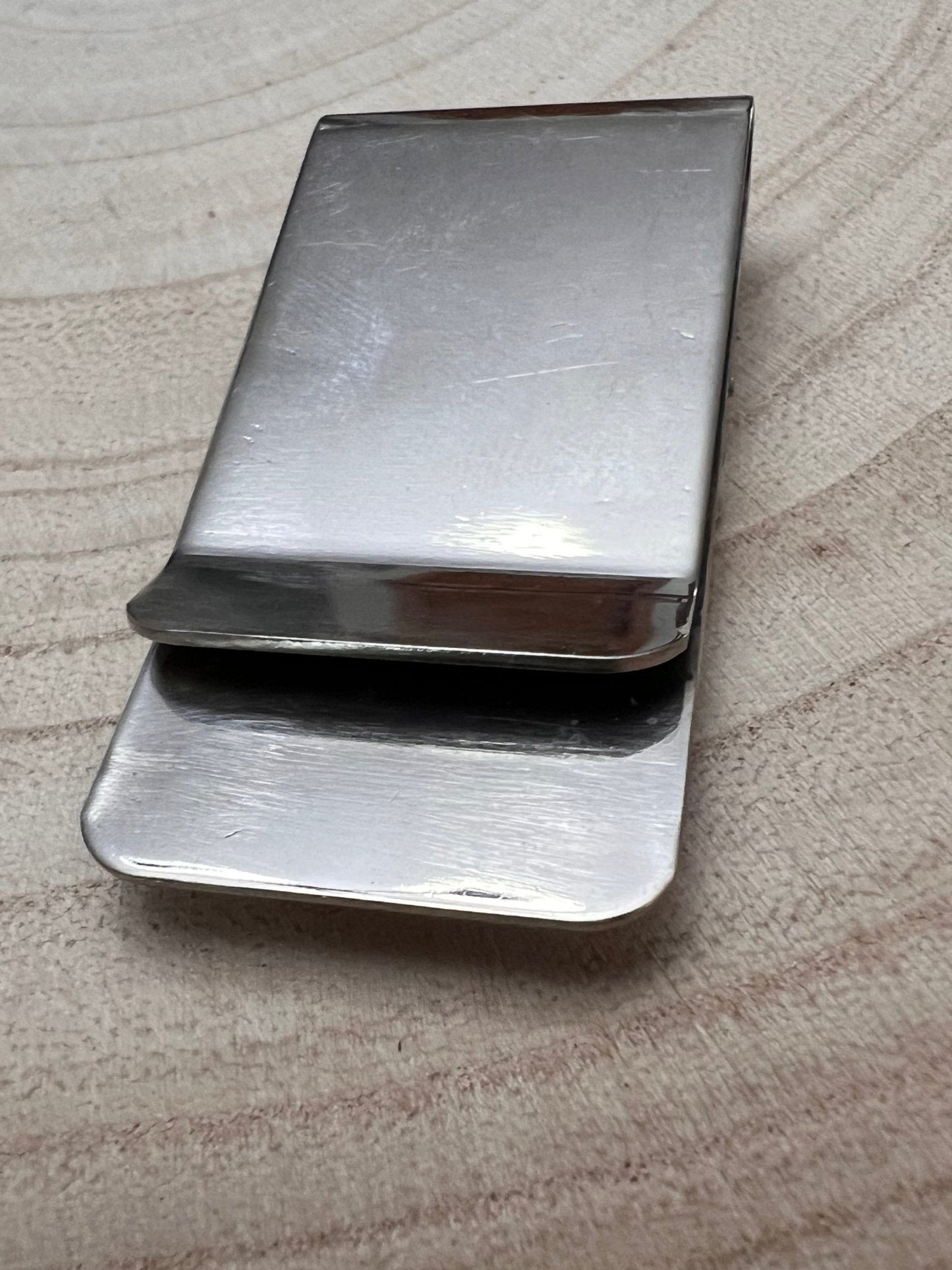 Sherry Nez Zuni Multi-Stone Inlay Money Clip — Sterling Silver & Stainless