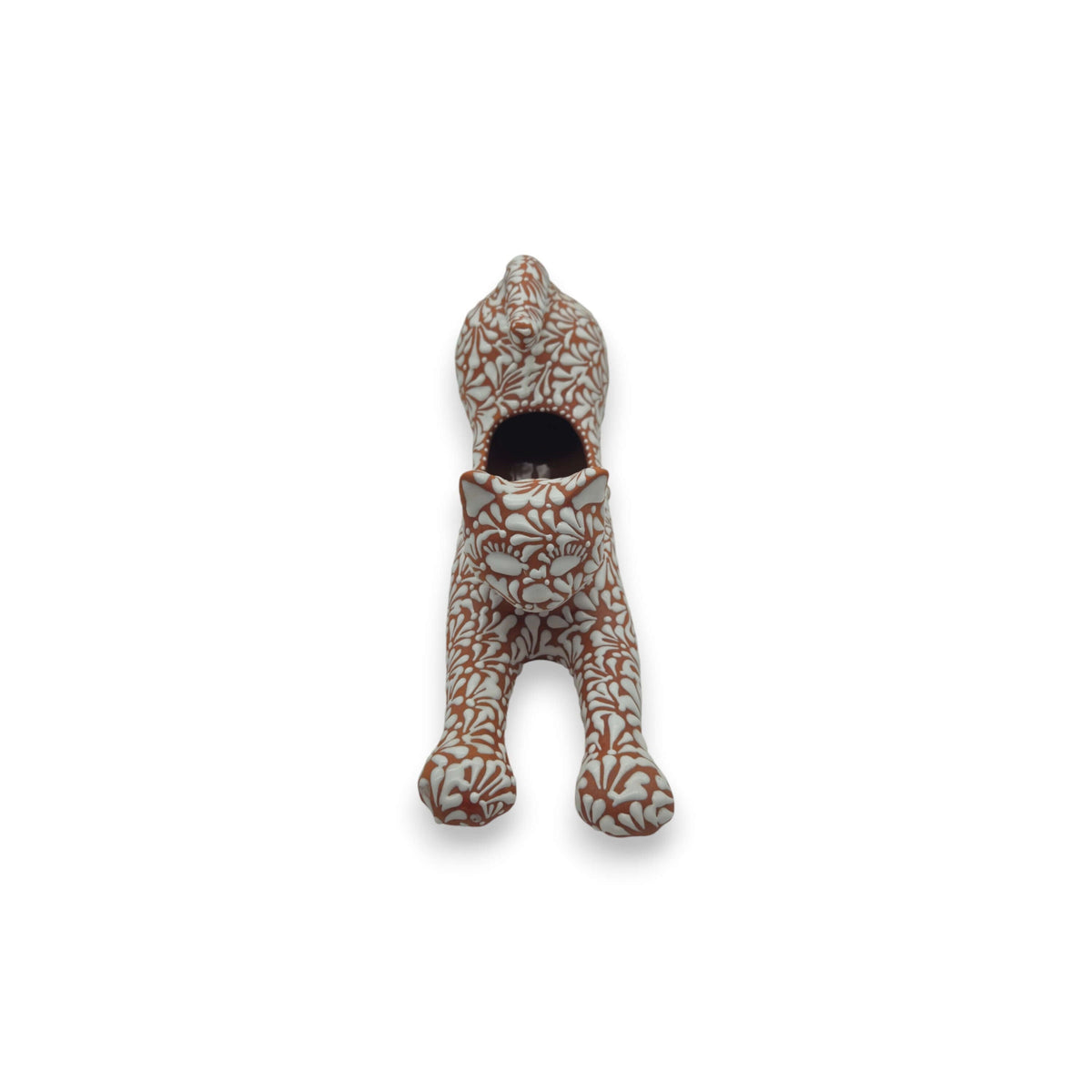 Talavera Terracotta Cat Planter | Stretching Design