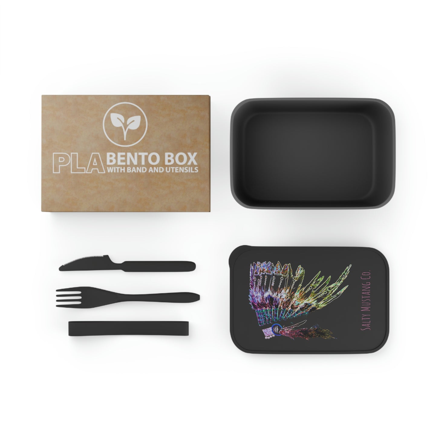 Native Headdress PLA Bento Box with Band and Utensils