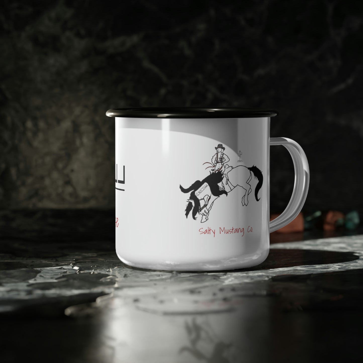 "Wild With Purpose" Samson Mustang Brand Enamel Camp Cup