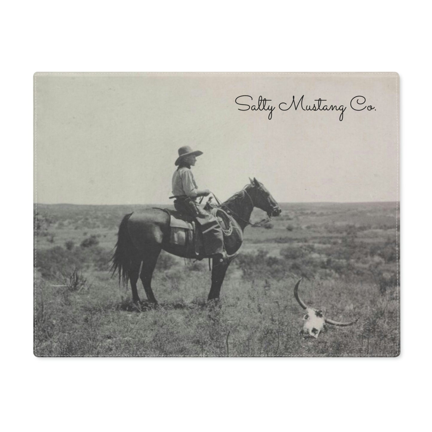 Cowboy Riding the Prairie Salty Mustang Co. Placemat, 1pc