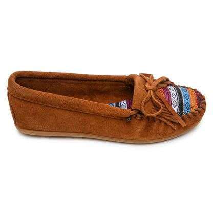 Minnetonka Arizona Kilty Suede Moc - Womens Moccasin
