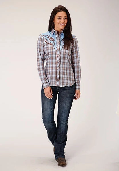 Roper 1634 Fancy Applique (Blue) - Women's Western Shirt