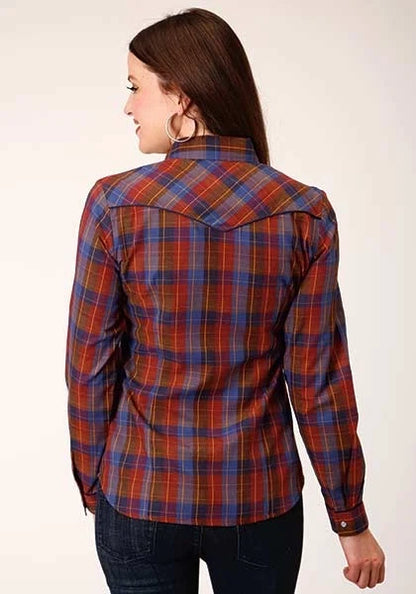 Roper 825 Fancy Yoke Windowpane (Red) - Women's Western Shirt