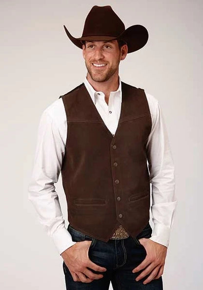 Roper Classic Suede Leather (Brown) - Men's Vest