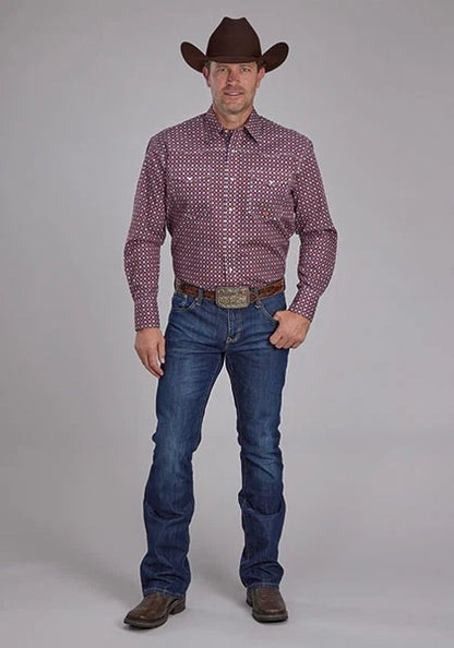Roper 2153 Highway Foulard (Red) - Men's Western Shirt