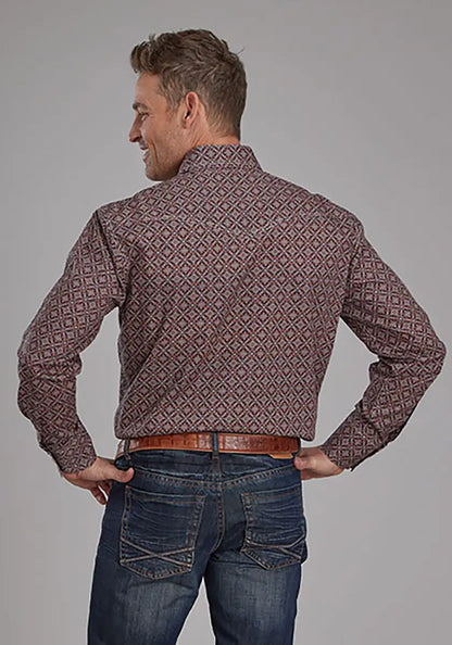 Roper Fall River Ginger Foulard (Brown) - Men's Western Shirt