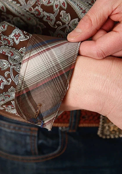 Roper 1218 Pine Paisley (Brown) - Men's Western Shirt