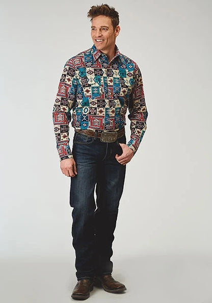 Roper 1909 Vintage Patchwork Print (Multi) - Men's Western Shirt