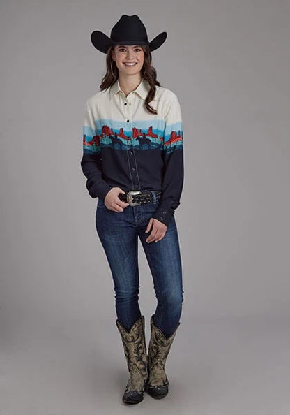 Roper 2202 Western Border (Black) - Women's Western Shirt