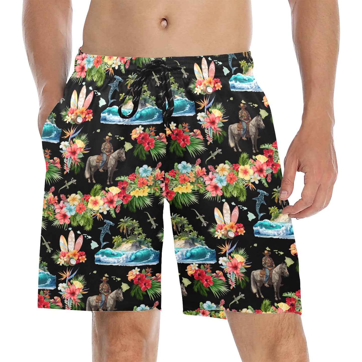 Paniolo Mid-Length Men’s Swim Trunks