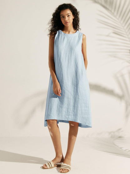 100% Linen Sleeveless Dress SIENNA