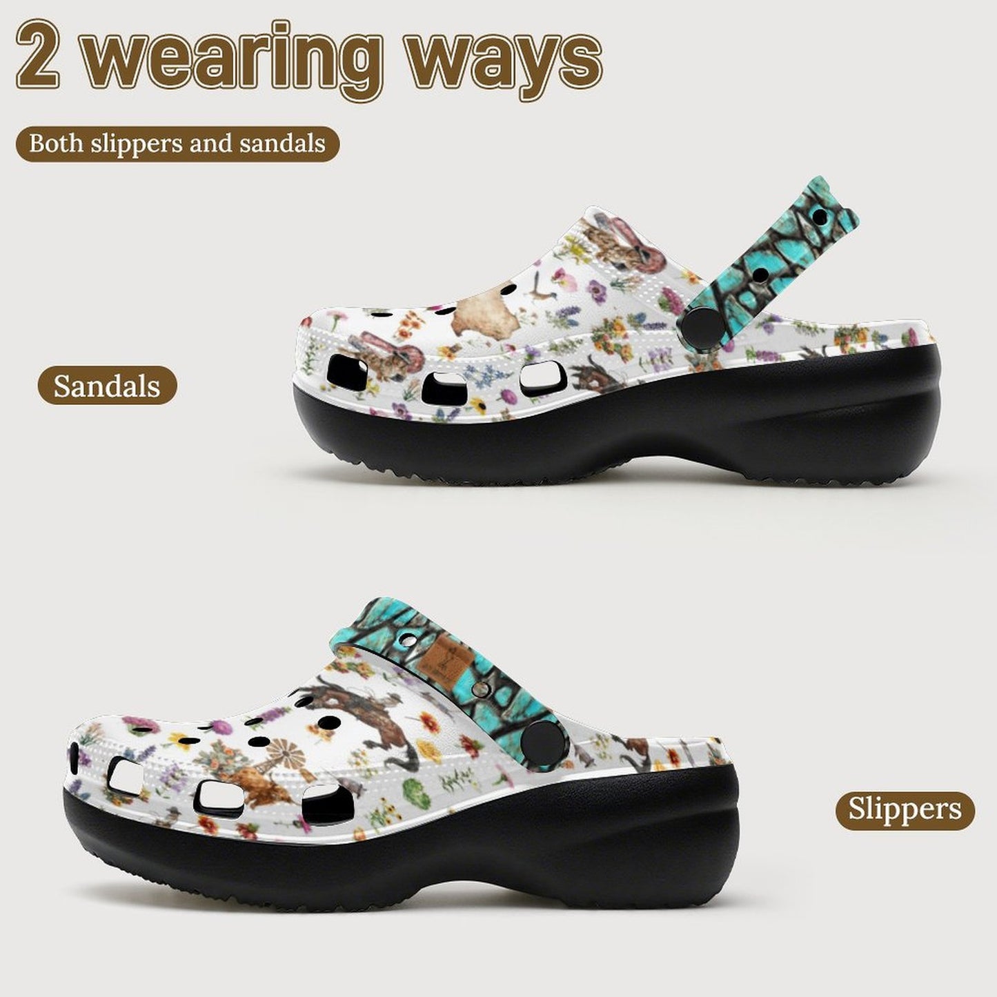 Springtime In Texas High-Heeled Salty Clogs