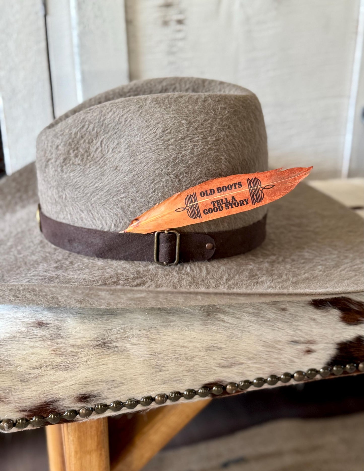 Old Boots Western Hat Feather