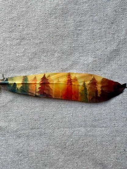 Watercolor Forest Western Hat Feather