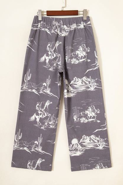 Western Elastic High Waist Straight Leg Jeans