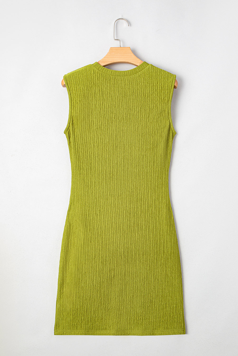 Textured Ruched Side Bodycon Tank Dress
