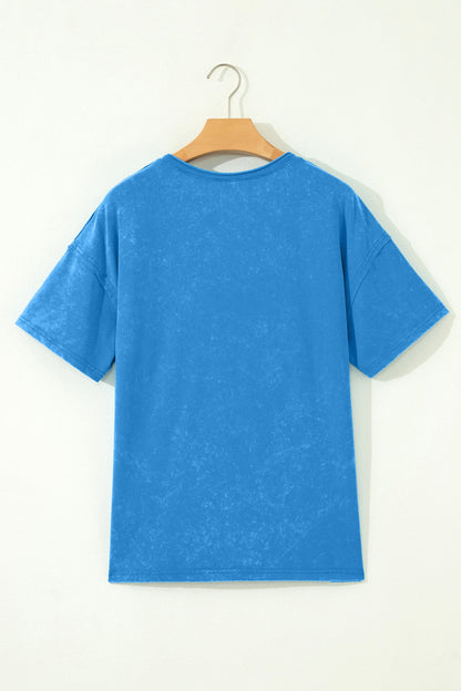 Solid Mineral Wash Short Sleeve V-Neck T-Shirt