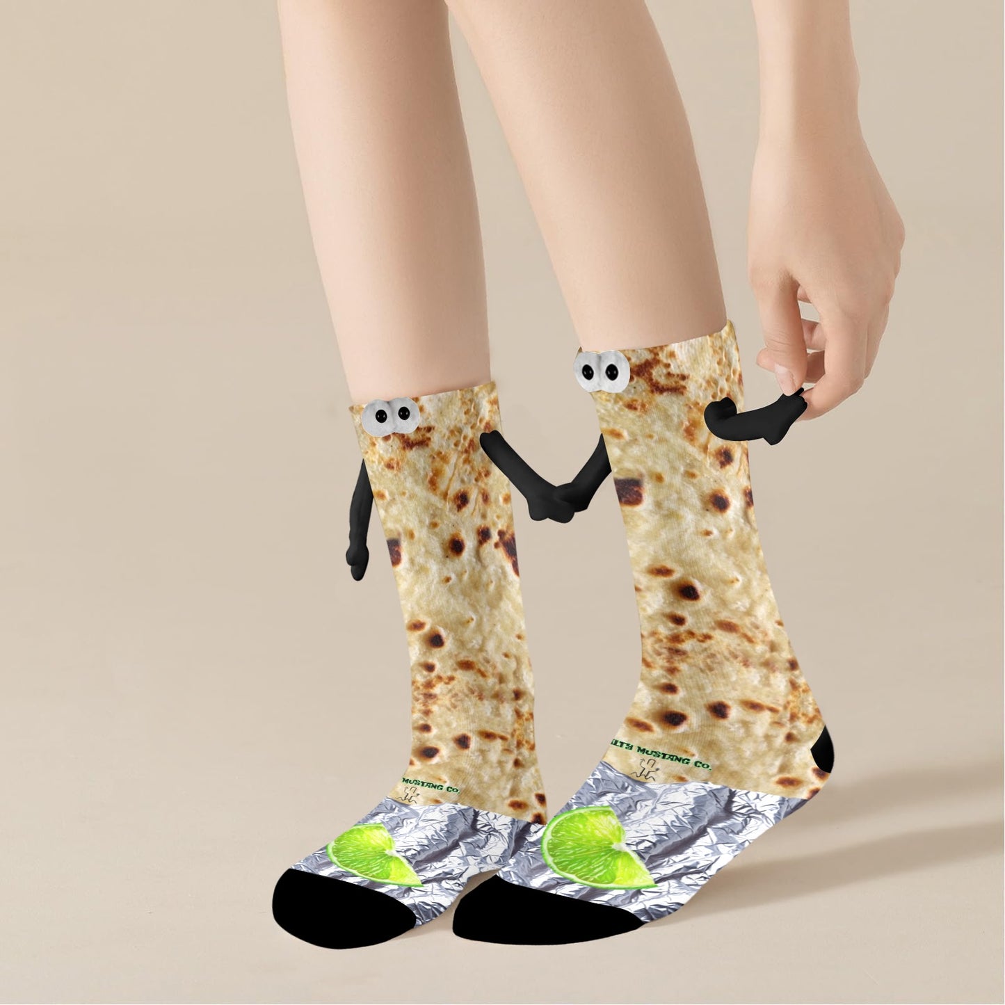 Tortilla & Lime Burrito Holding Hands Socks (Women)