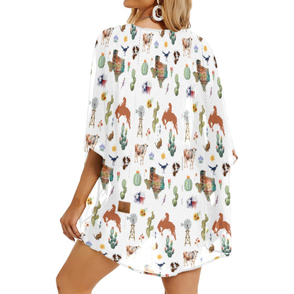 Heart of Texas Kimono Chiffon Cover Up