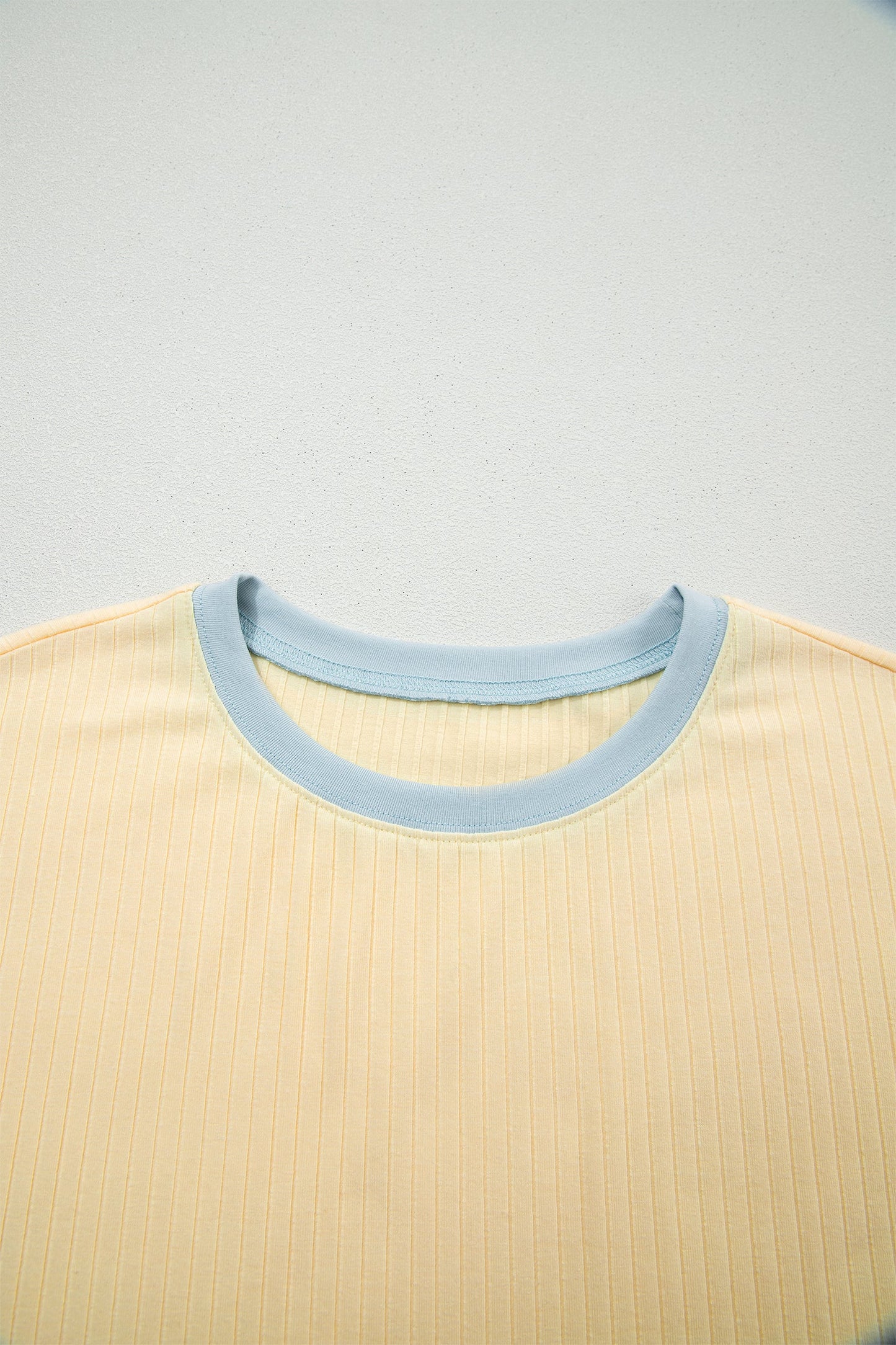 Colorblock Trim Ribbed Top & Shorts Set