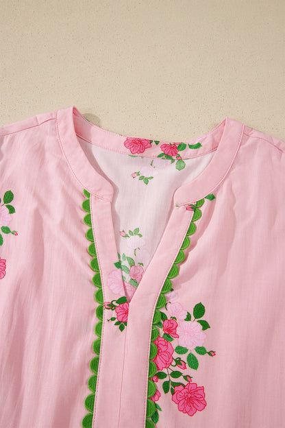 Floral Notched Neck Flutter Sleeve Maxi Dress