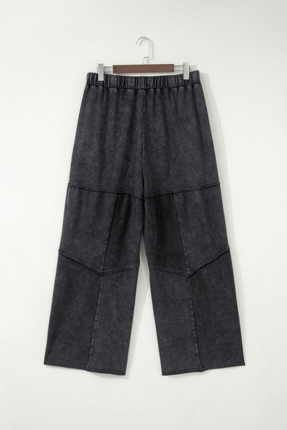 Plus Size Mineral Wash Exposed Seam Drawstring Pants
