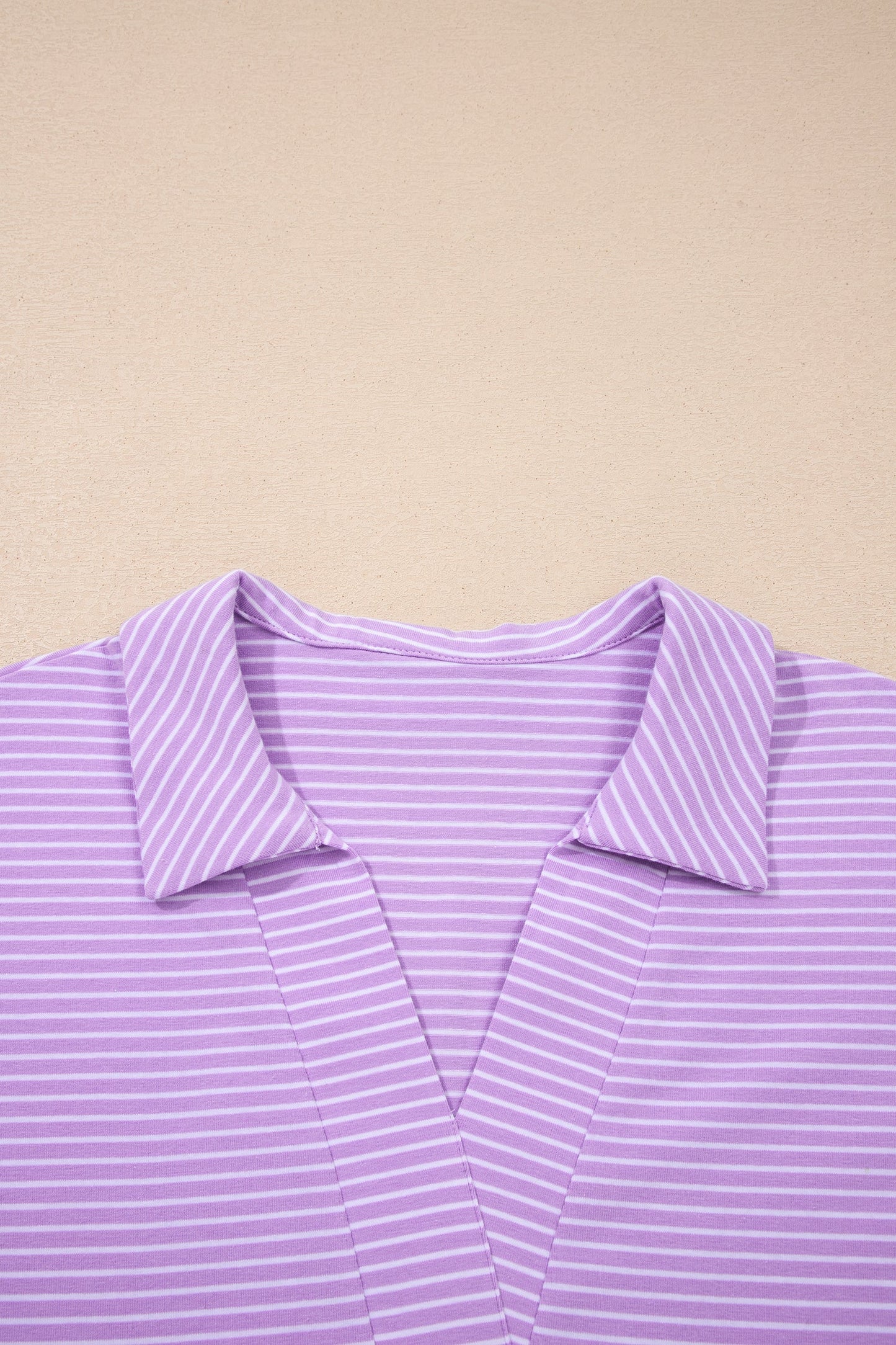 Stripe Dolman Sleeve Polo Shirt & Drawstring Shorts Set