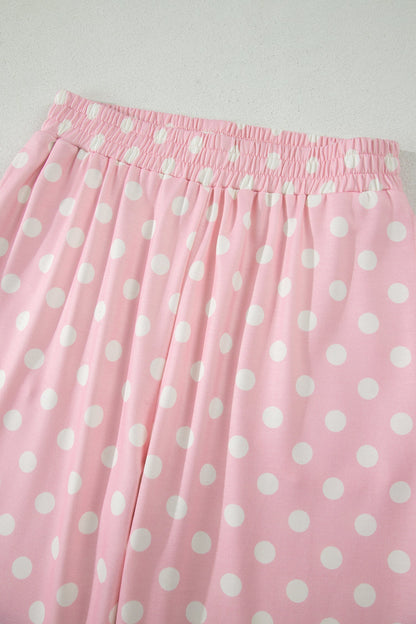 Polka Dot Mock Neck Top & Pants Set