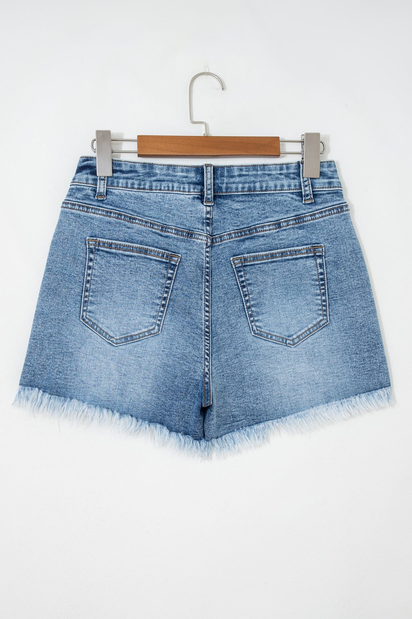 Western Embroidered Studded Denim Shorts