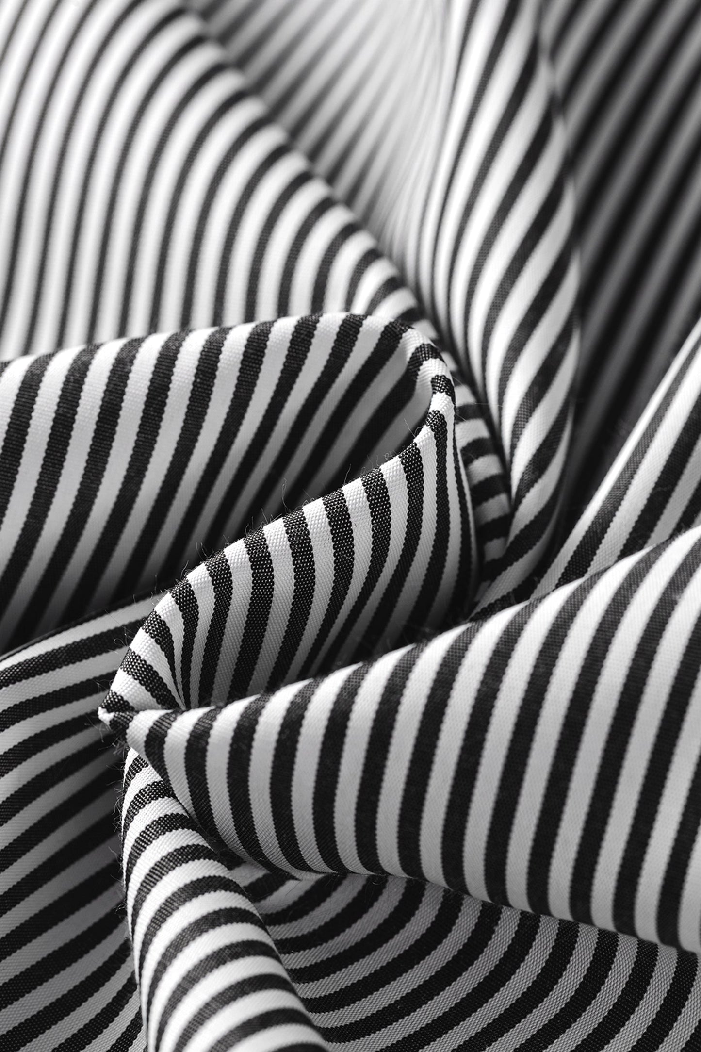 Stripe Ruffle Sleeve Round Neck Blouse