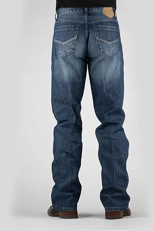 Tin Haul Regular Joe with Grey V Stitch (Dark Wash) - Men's Bootcut Jeans
