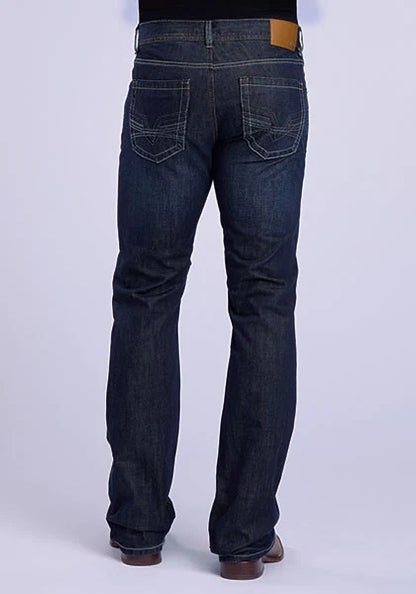 Tin Haul 1660 Jagger Fit Corded Deco (Dark Wash) - Men's Bootcut Jeans