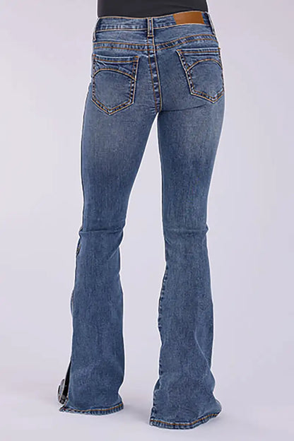 Tin Haul 595 Libby Fit Slit ( Denim Medium Wash )- Women's Jeans