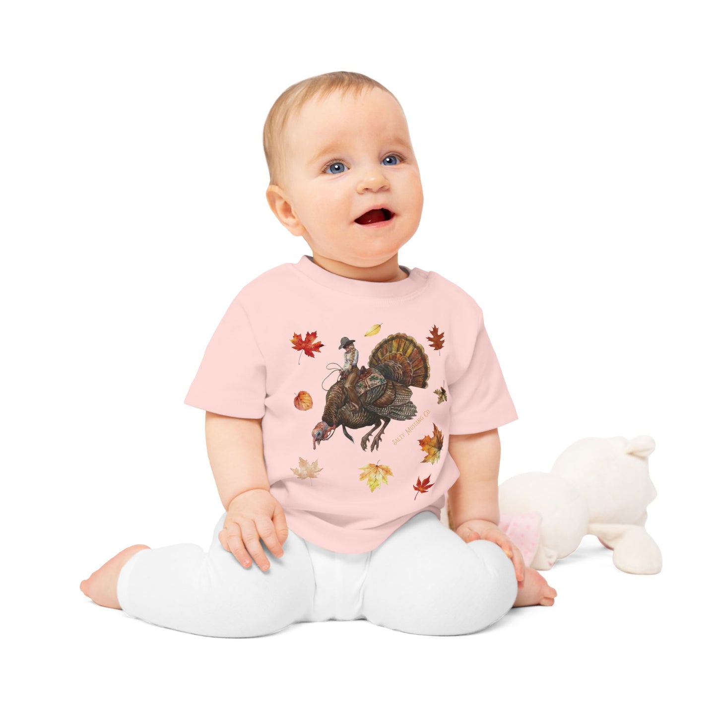 Turkey Puncher Baby T-Shirt (100% Organic Cotton Except Heather Colors)